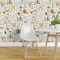 Peel & Stick Wallpaper 2FT Wide Jungle Safari Animals Nursery Kids Baby Cute Gender Neutral Beige Green Blue Lion Elephant Sloth Custom Removable Wallpaper by Spoonflower